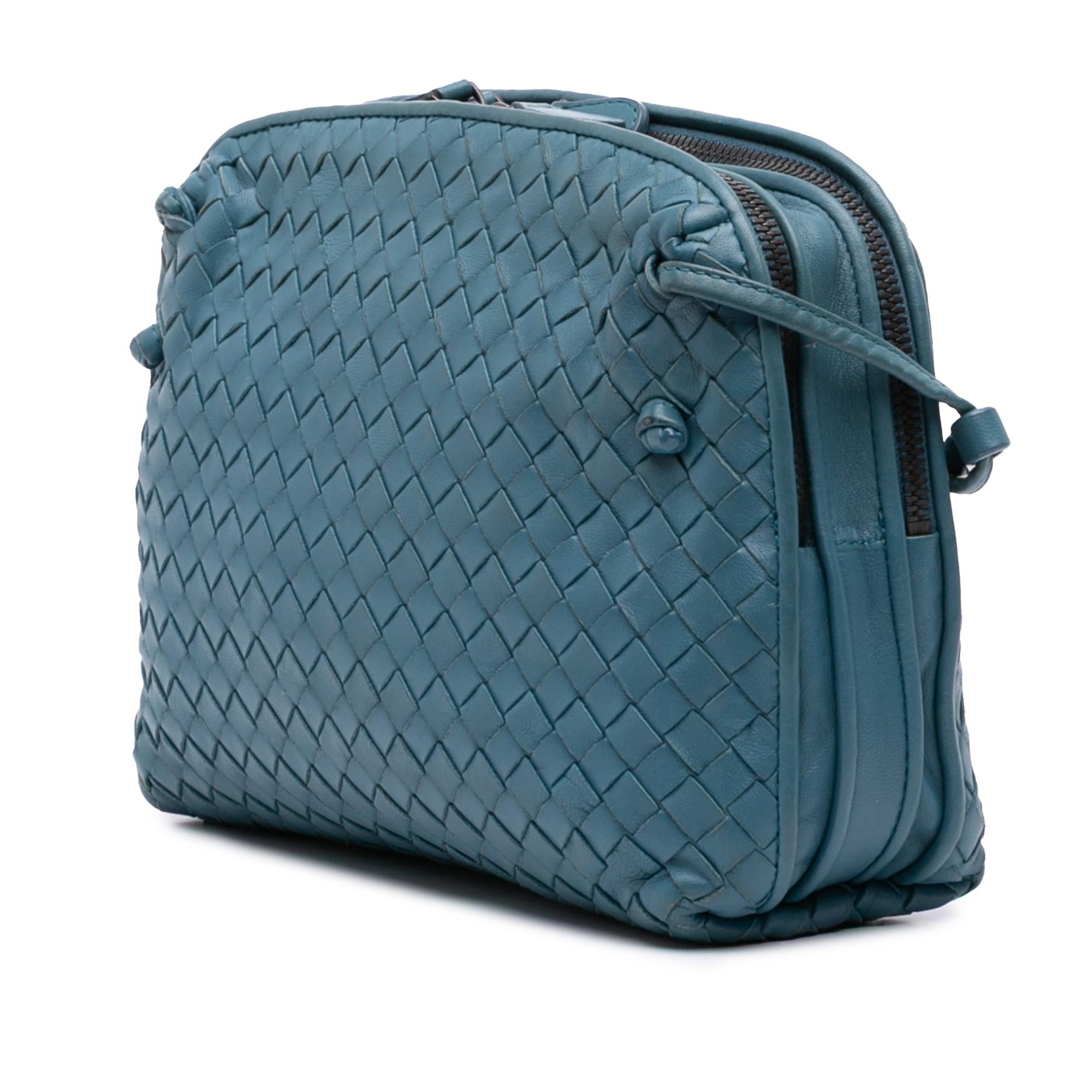 Bottega Veneta Nappa Intrecciato Nodini Double Zip Crossbody