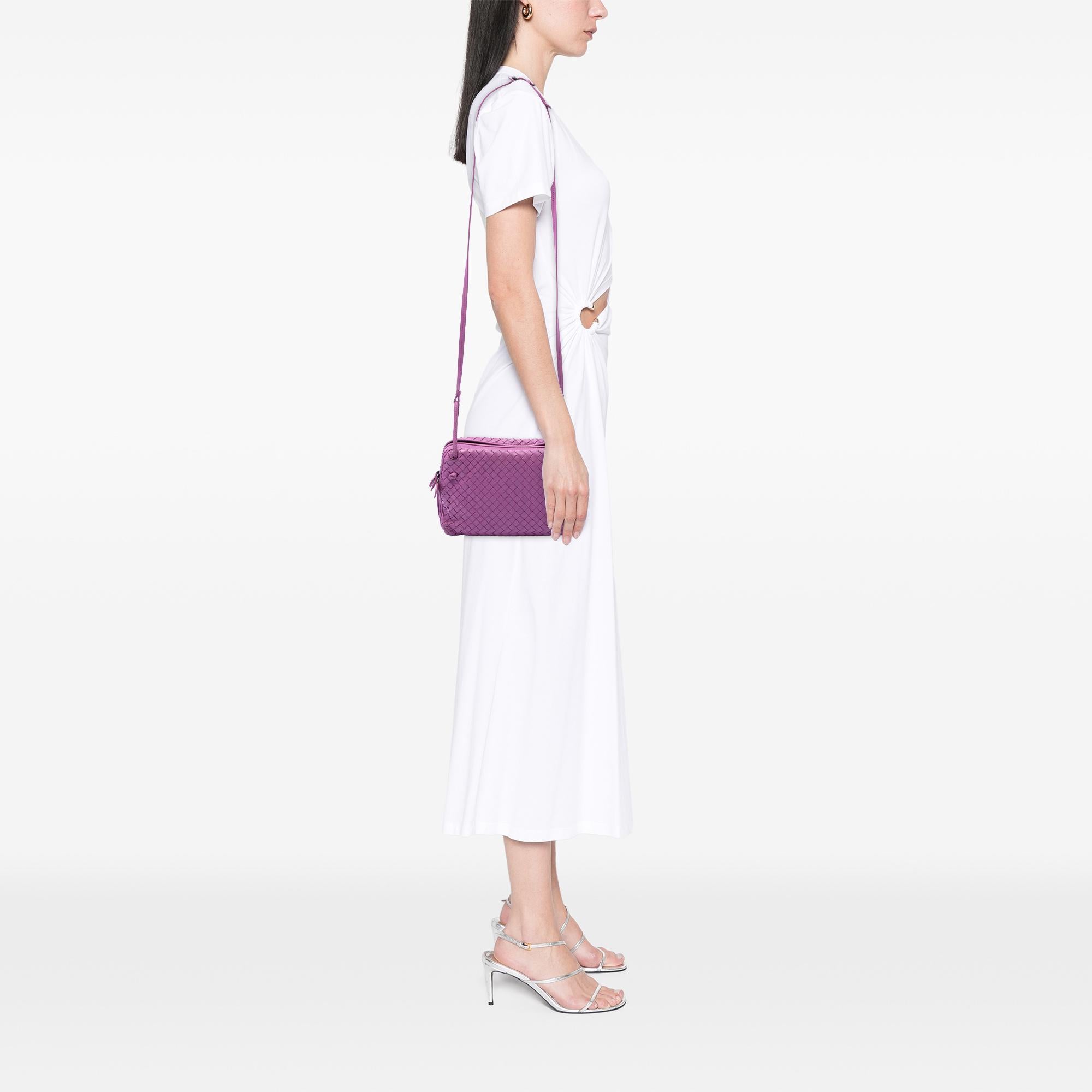 Bottega Veneta Nappa Intrecciato Nodini Double Zip Crossbody