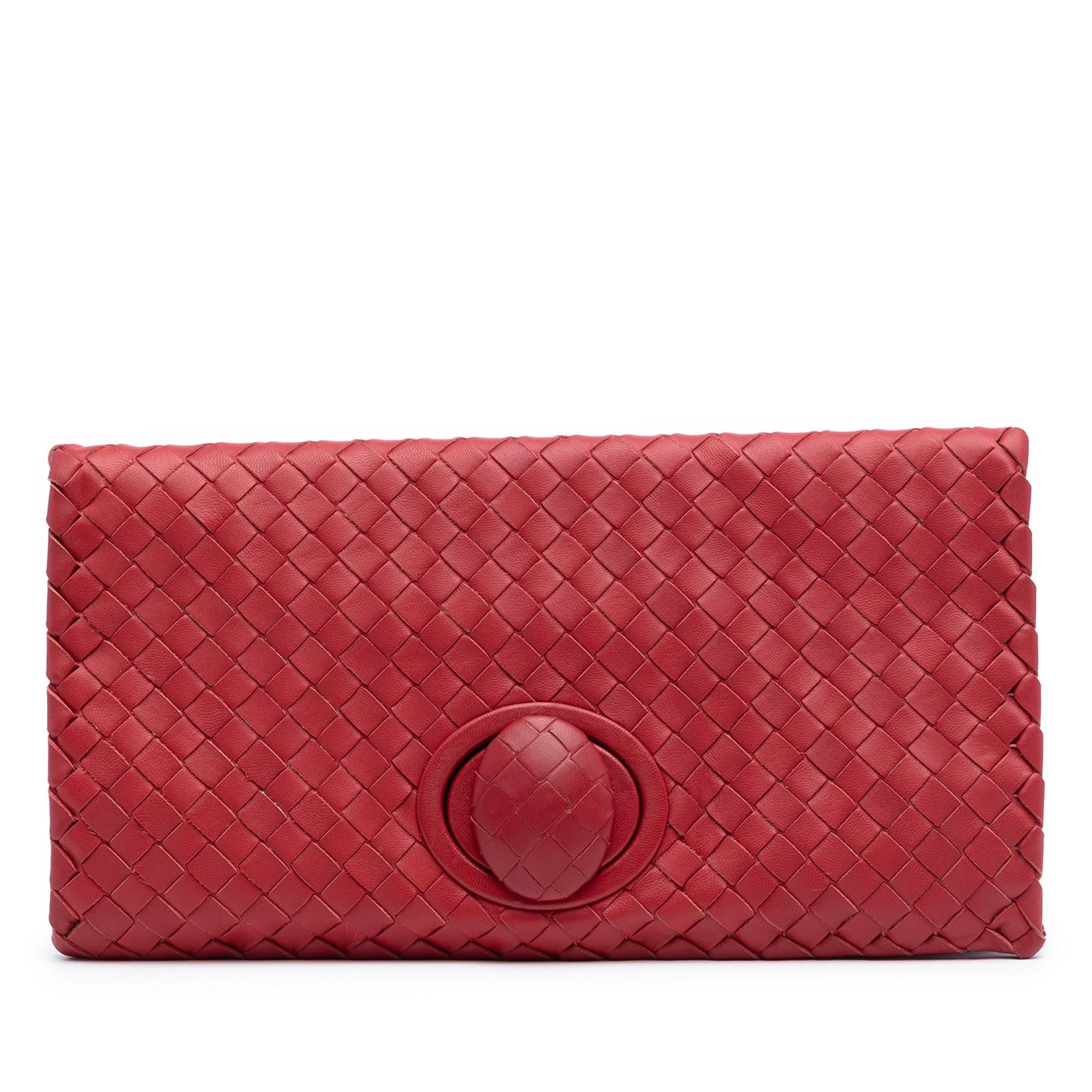 Bottega Veneta Nappa Intrecciato Turn Lock Clutch
