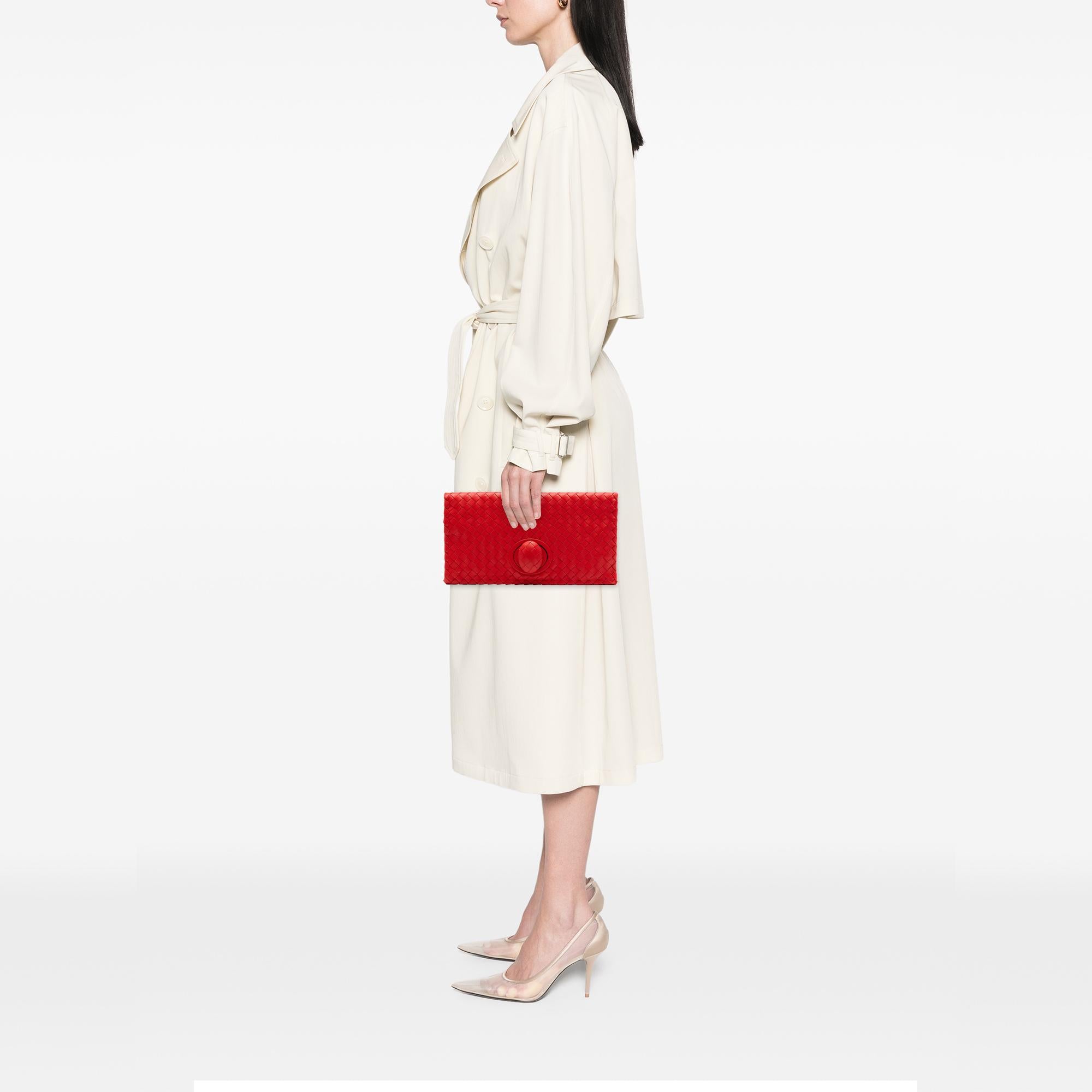 Bottega Veneta Nappa Intrecciato Turn Lock Clutch