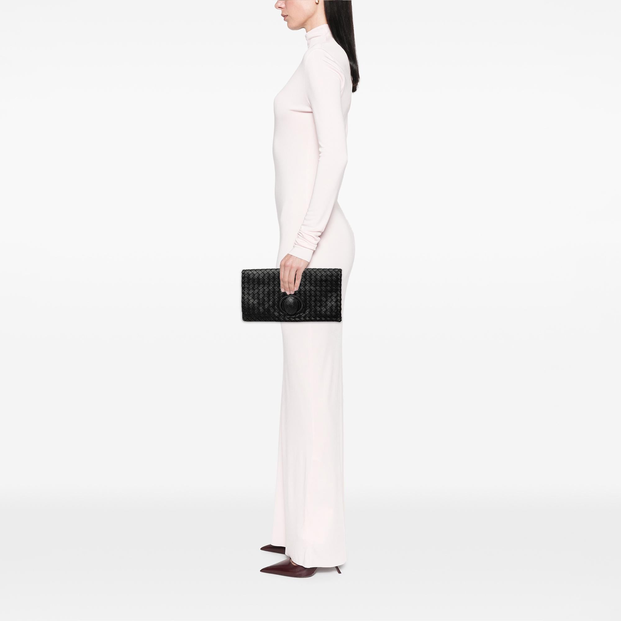 Bottega Veneta Nappa Intrecciato Turn Lock Clutch