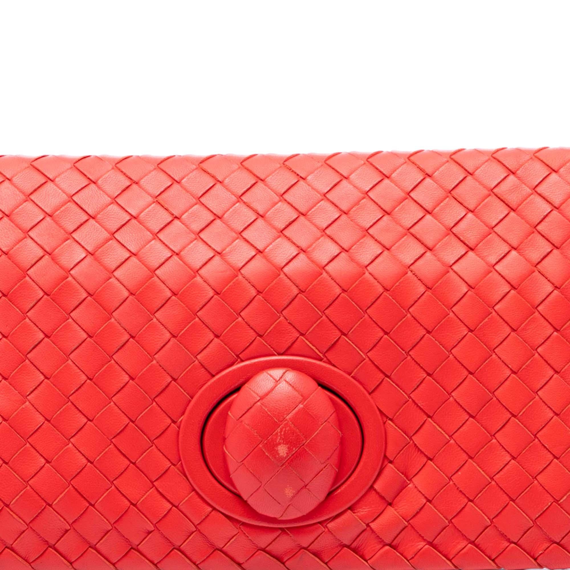 Bottega Veneta Nappa Intrecciato Turn Lock Clutch