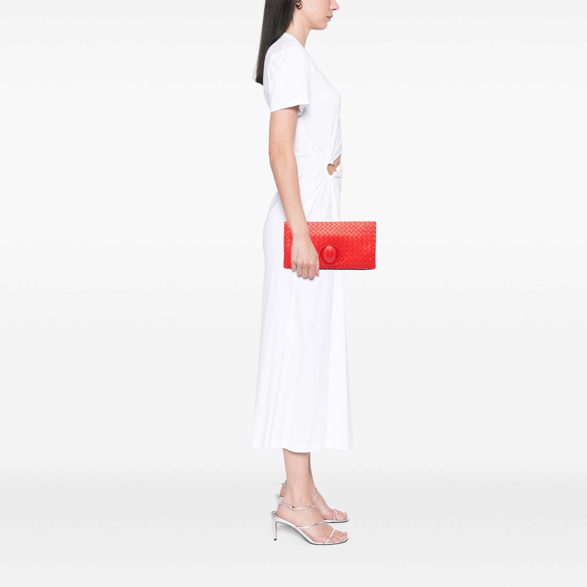 Bottega Veneta Nappa Intrecciato Turn Lock Clutch