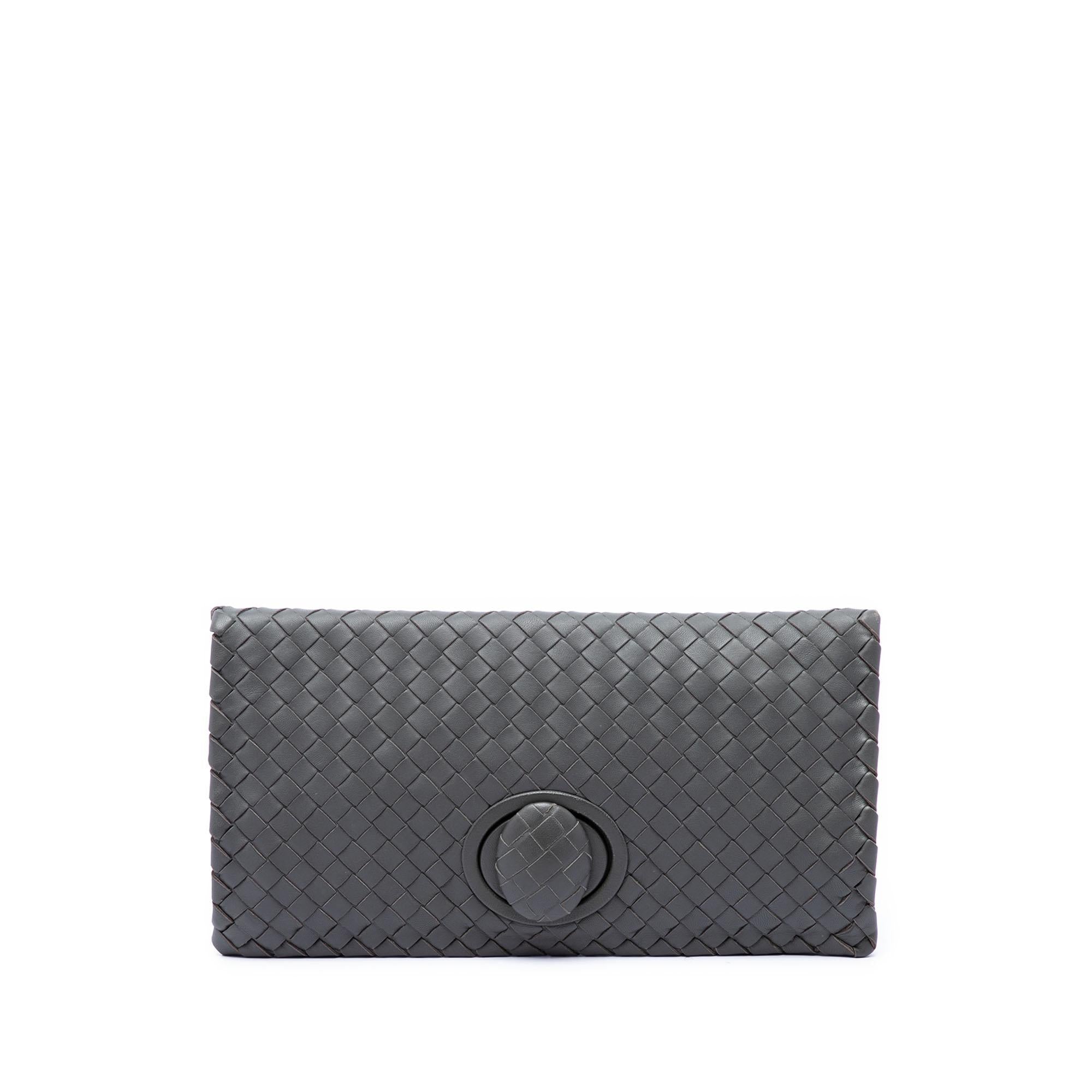 Bottega Veneta Nappa Intrecciato Turn Lock Clutch