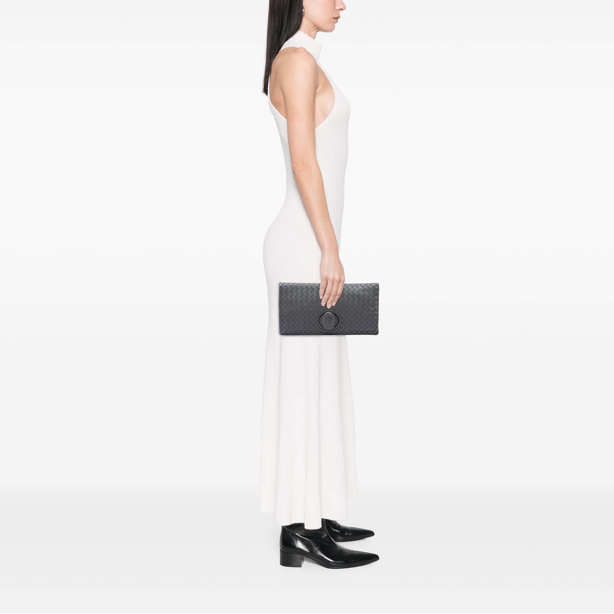 Bottega Veneta Nappa Intrecciato Turn Lock Clutch