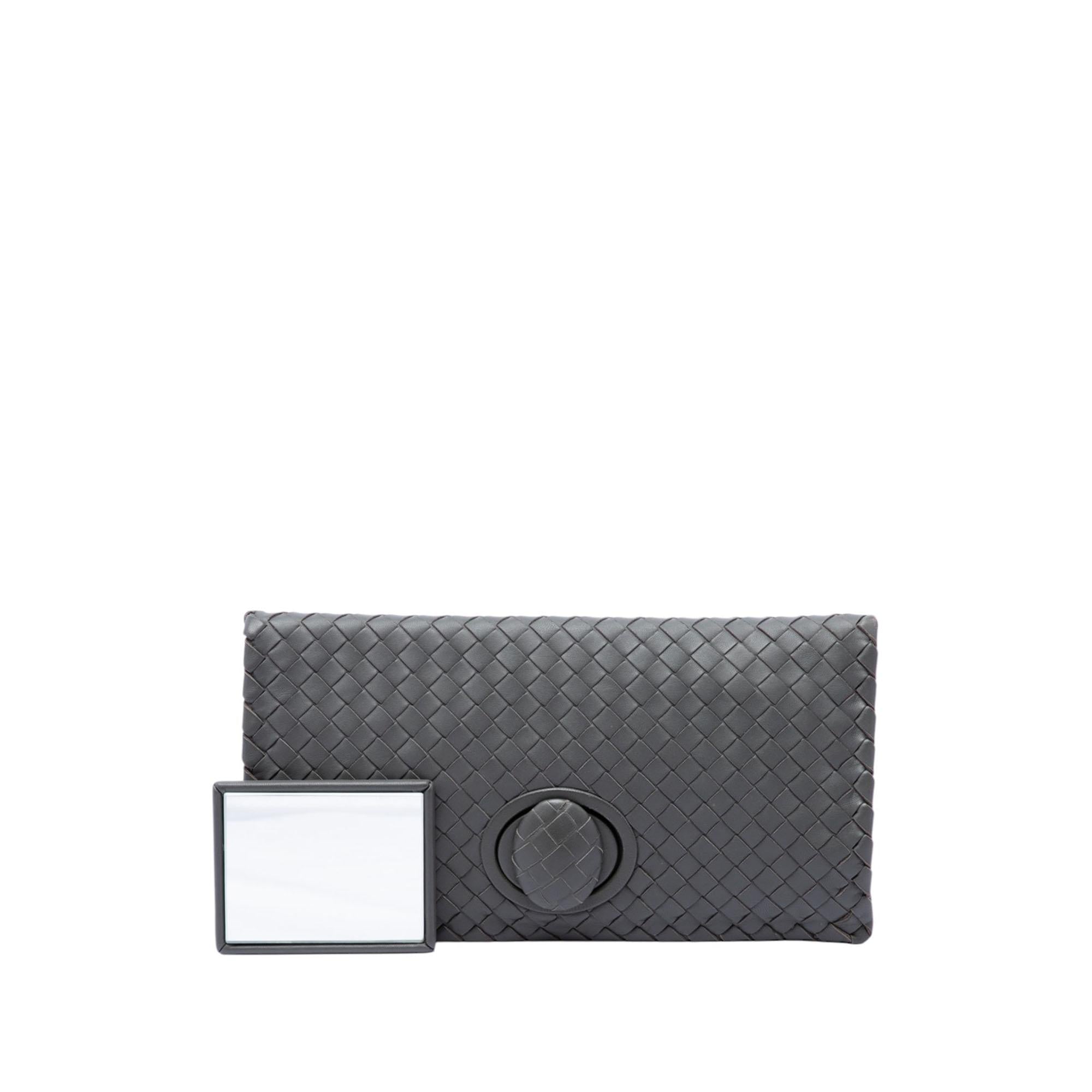 Bottega Veneta Nappa Intrecciato Turn Lock Clutch