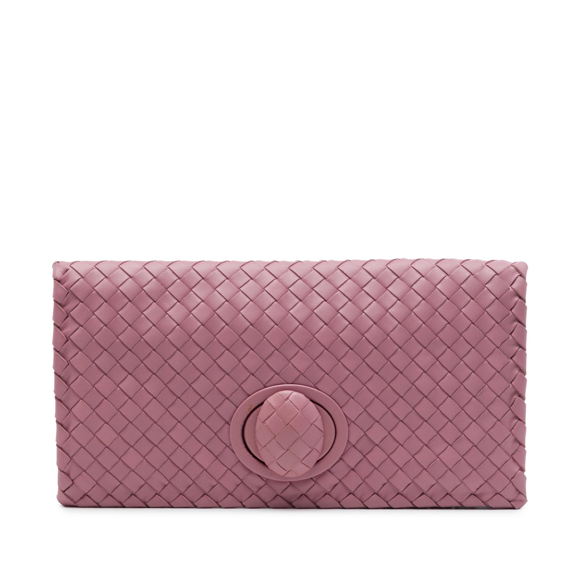 Bottega Veneta Nappa Intrecciato Turn Lock Clutch