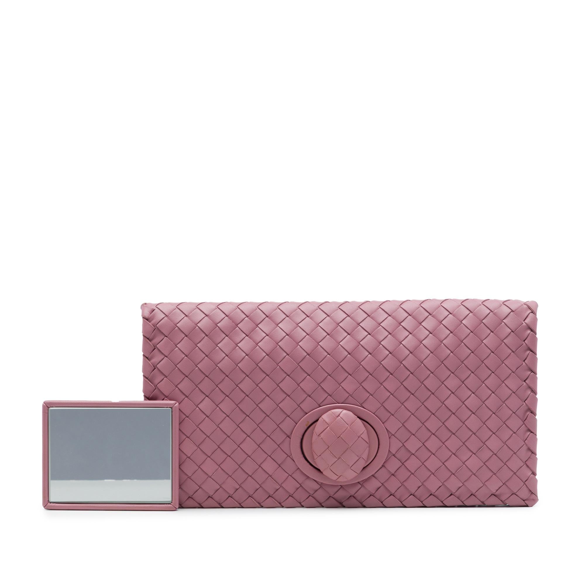 Bottega Veneta Nappa Intrecciato Turn Lock Clutch