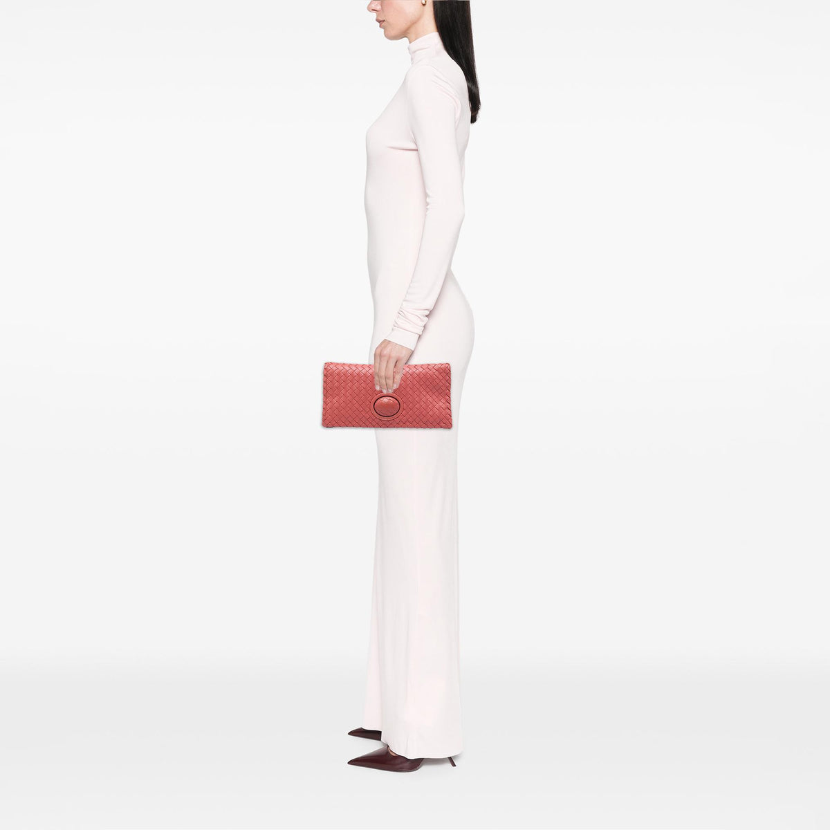 Bottega Veneta Nappa Intrecciato Turn Lock Clutch