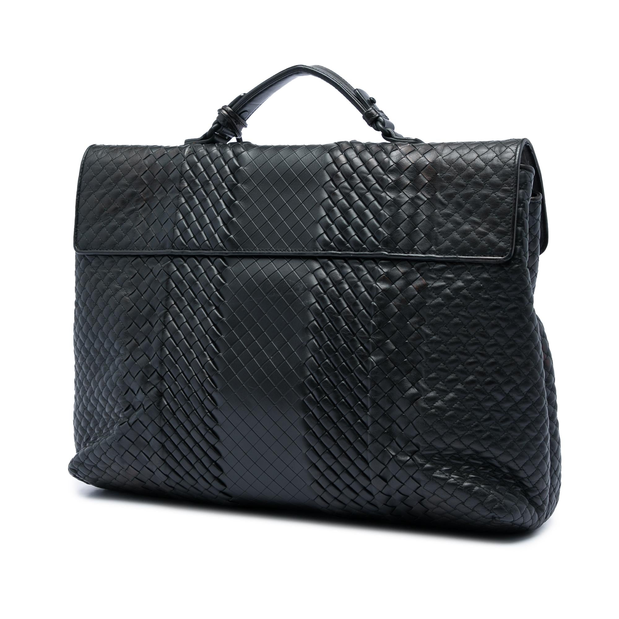 Bottega Veneta Nappa Intreccio Imperatore Business Bag