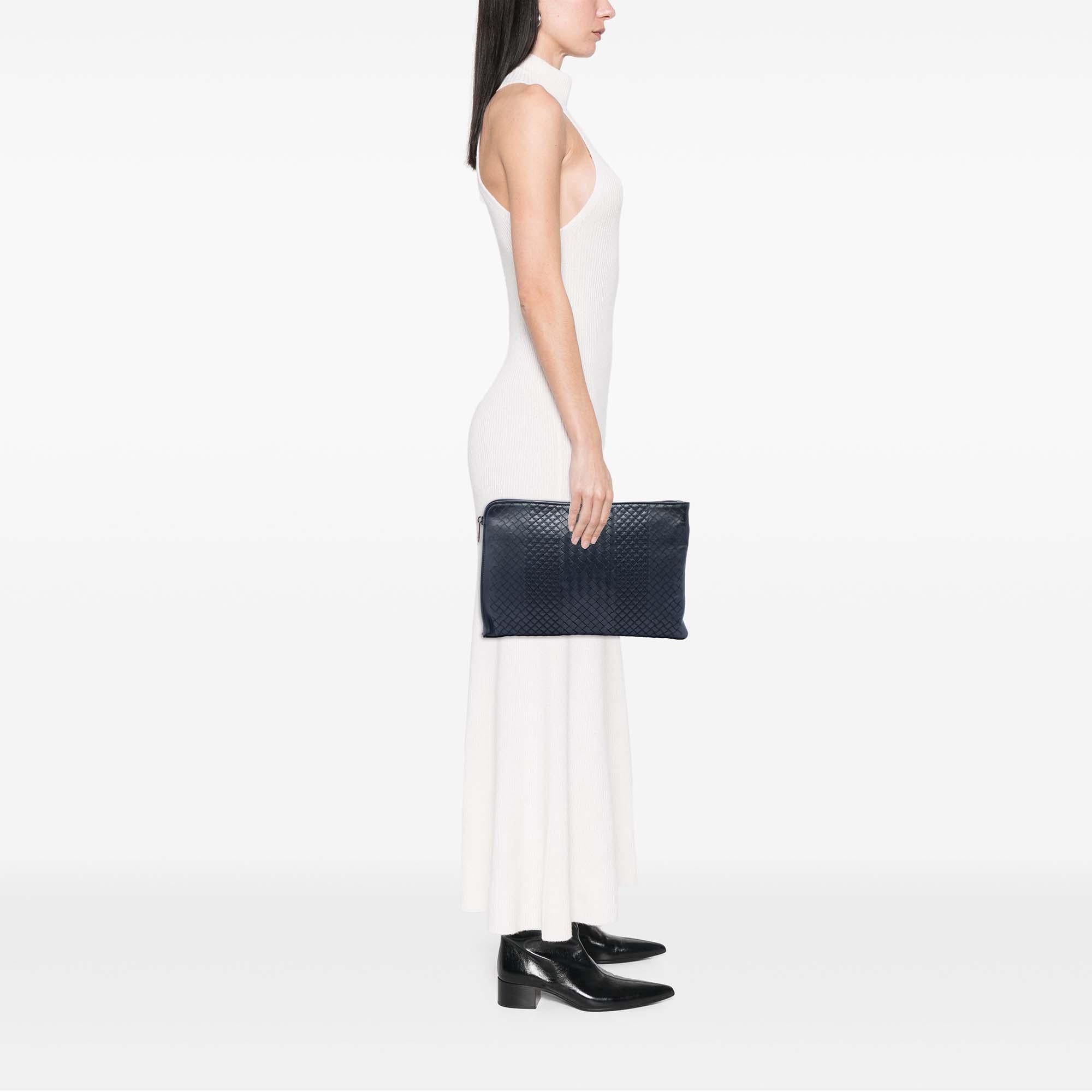 Bottega Veneta Nappa Intreccio Imperatore Zip Clutch