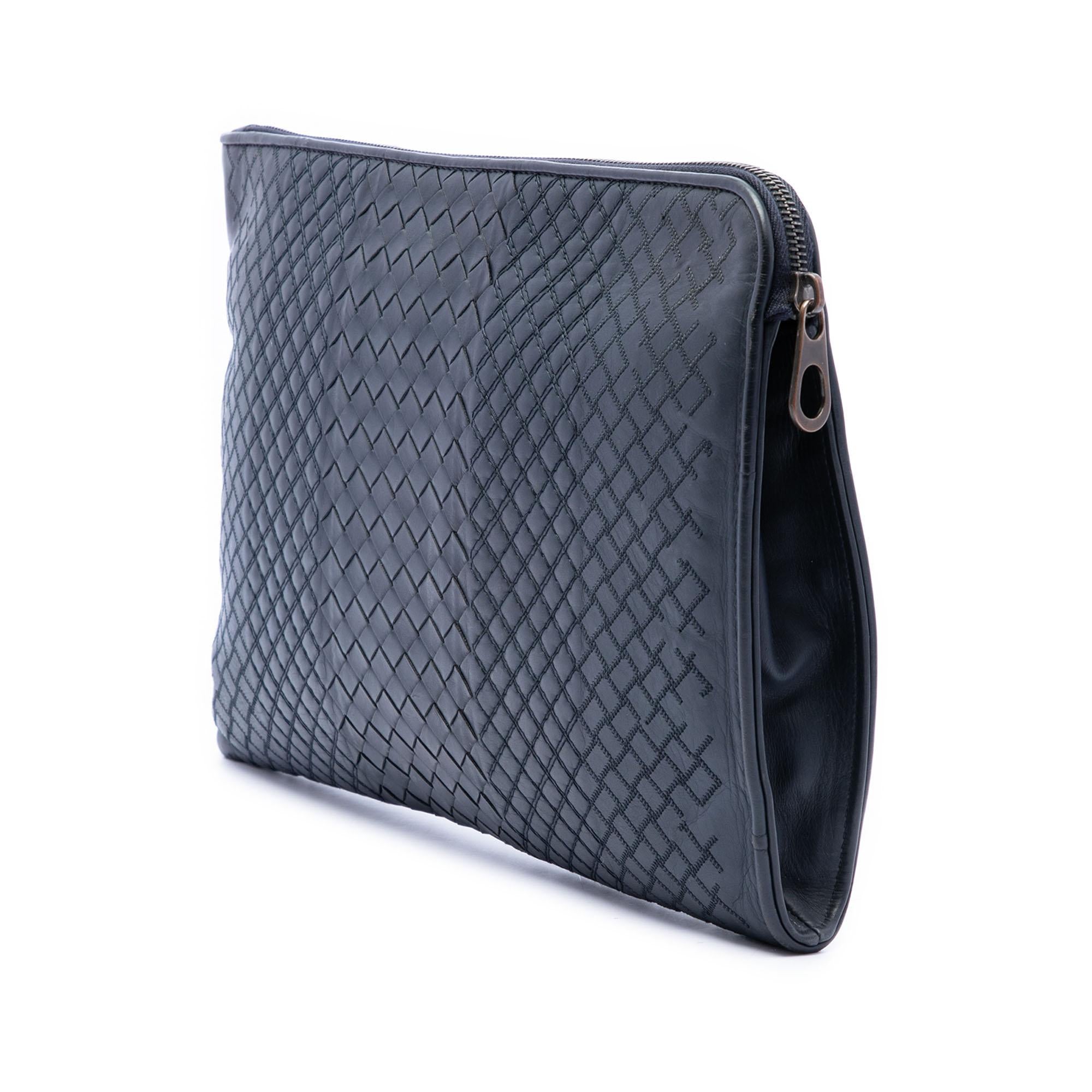 Bottega Veneta Nappa Intreccio Imperatore Zip Clutch