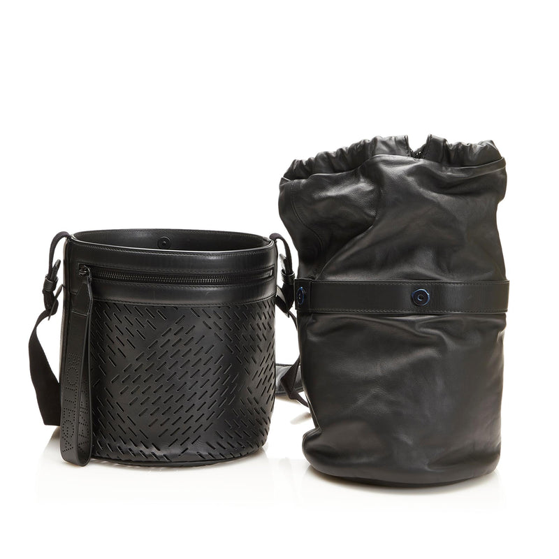Bottega Veneta Perforated Leather Paper Bucket Bag SHG d9kZvf LuxeDH