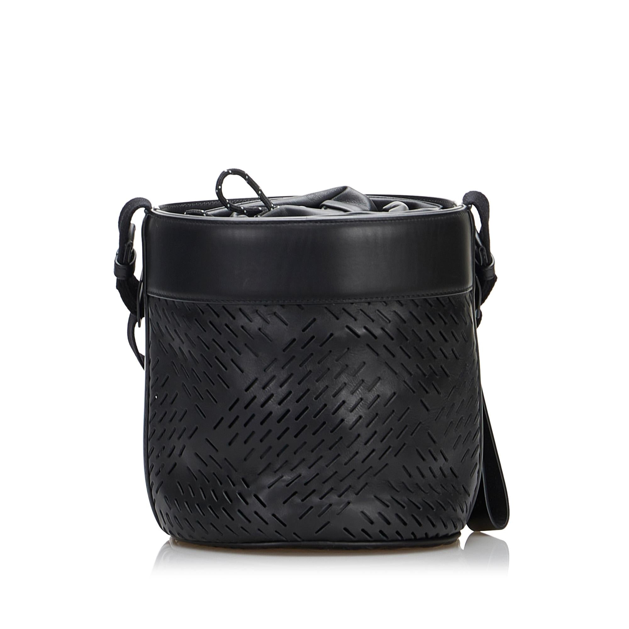 Bottega Veneta Perforated Leather Paper Bucket Bag
