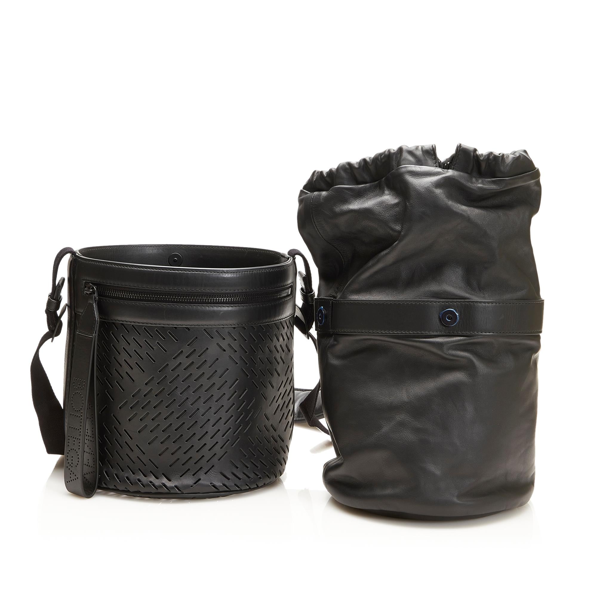Bottega Veneta Perforated Leather Paper Bucket Bag