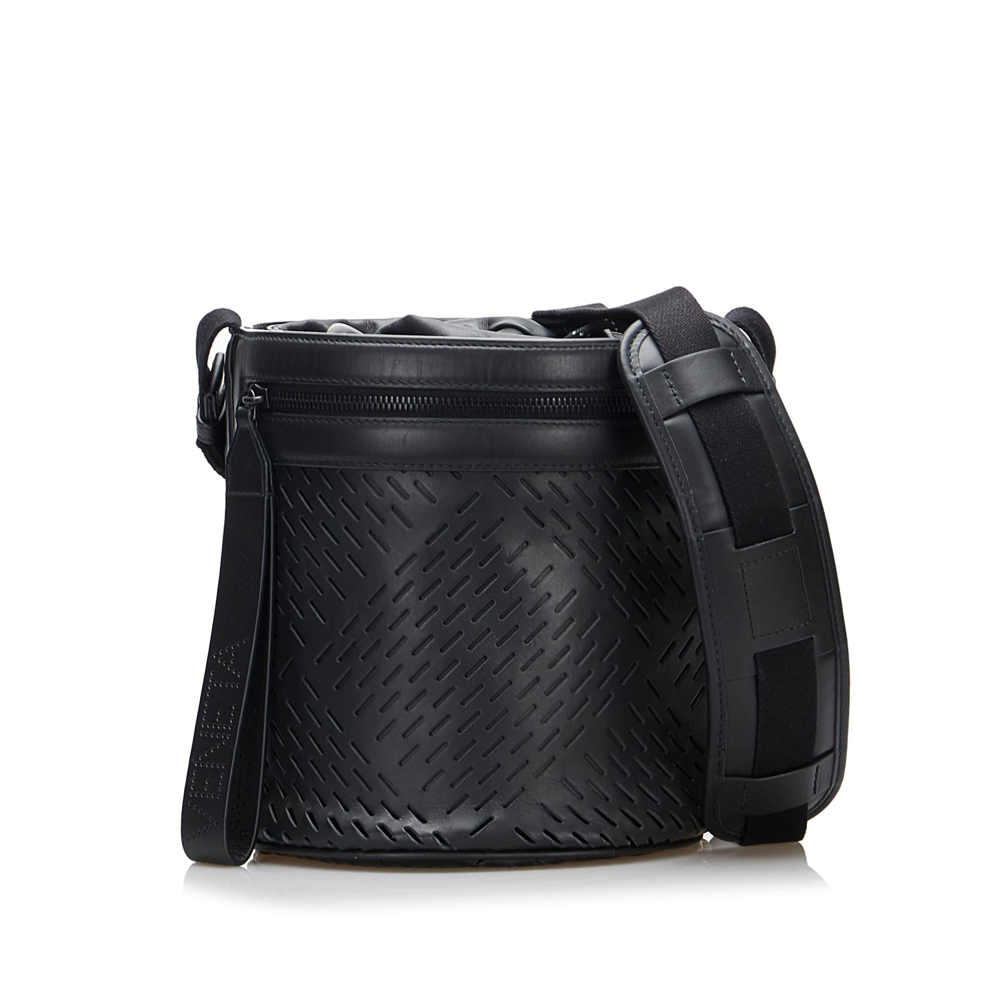 Bottega Veneta Perforated Leather Paper Bucket Bag