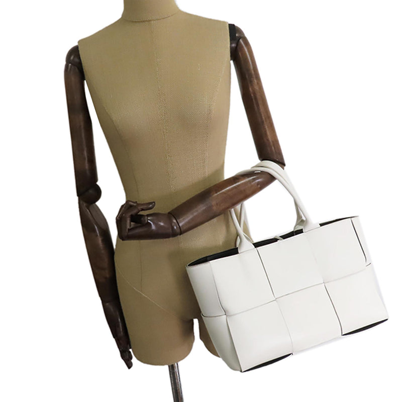 Bottega Veneta Mini Arco Shopping Tote Bag in Grass & Silver | FWRD
