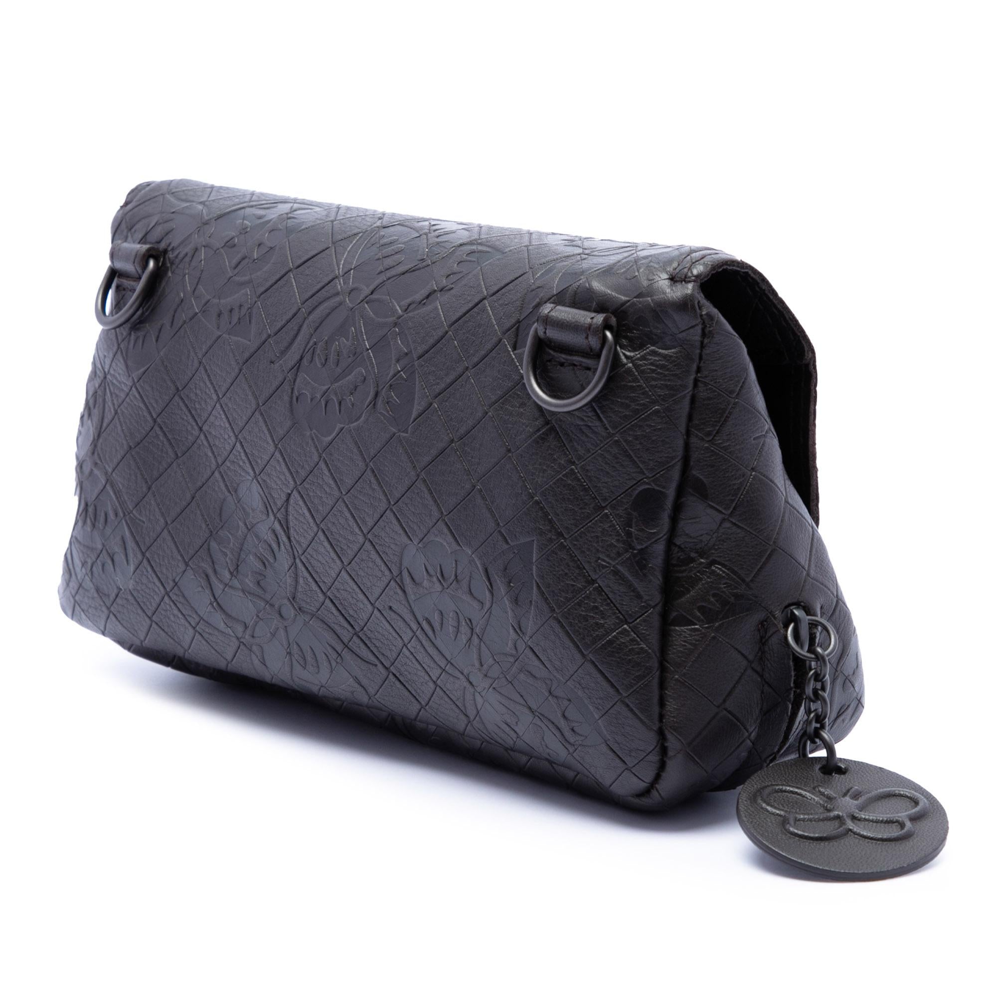 Bottega Veneta Small Calfskin Intrecciomirage Embossed Butterfly Chain Crossbody