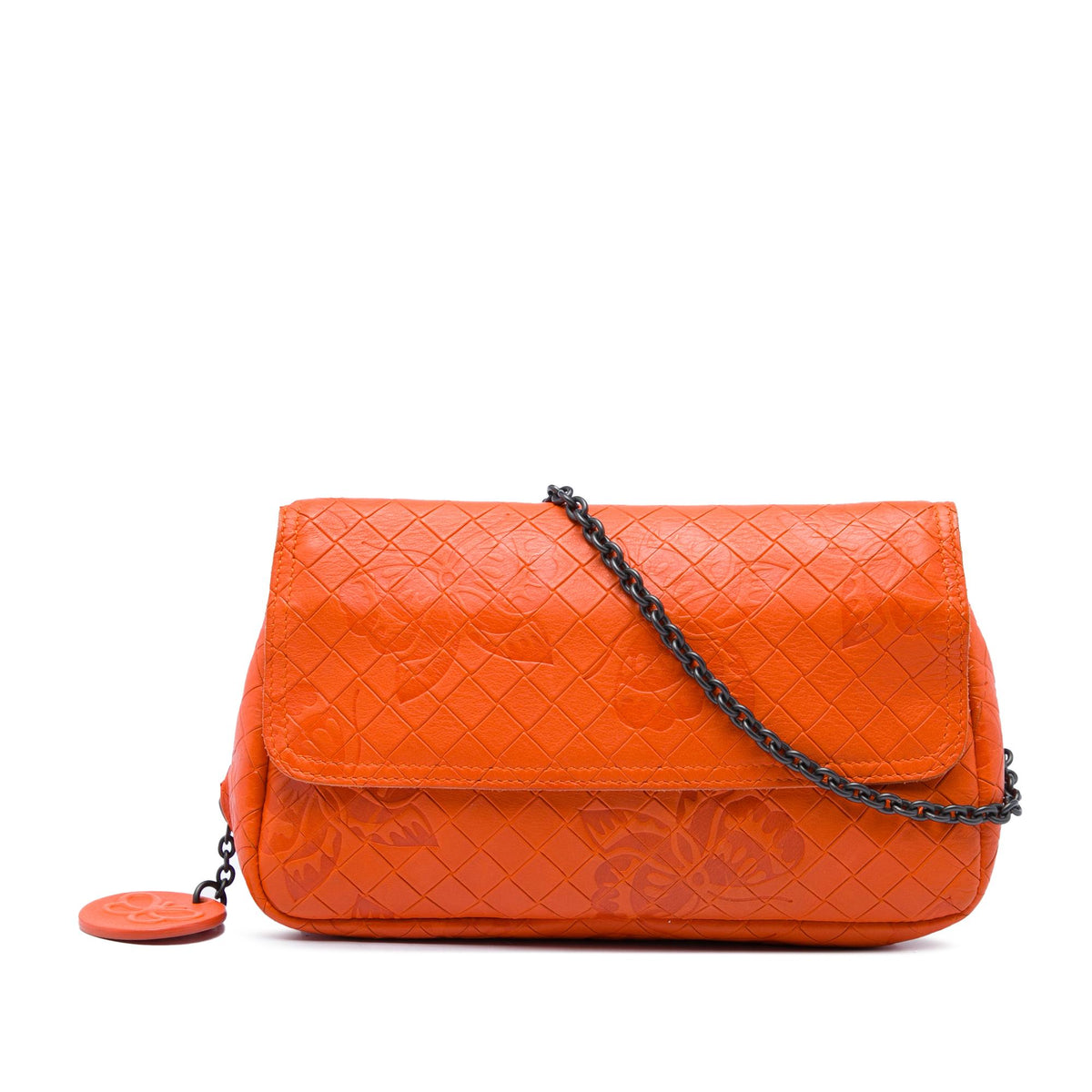 Bottega Veneta Small Calfskin Intrecciomirage Embossed Butterfly Chain Crossbody