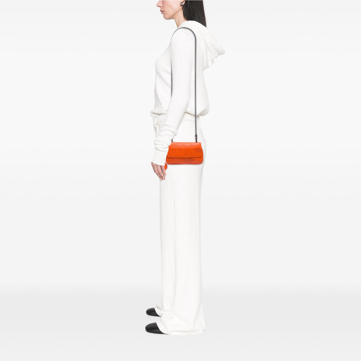 Bottega Veneta Small Calfskin Intrecciomirage Embossed Butterfly Chain Crossbody