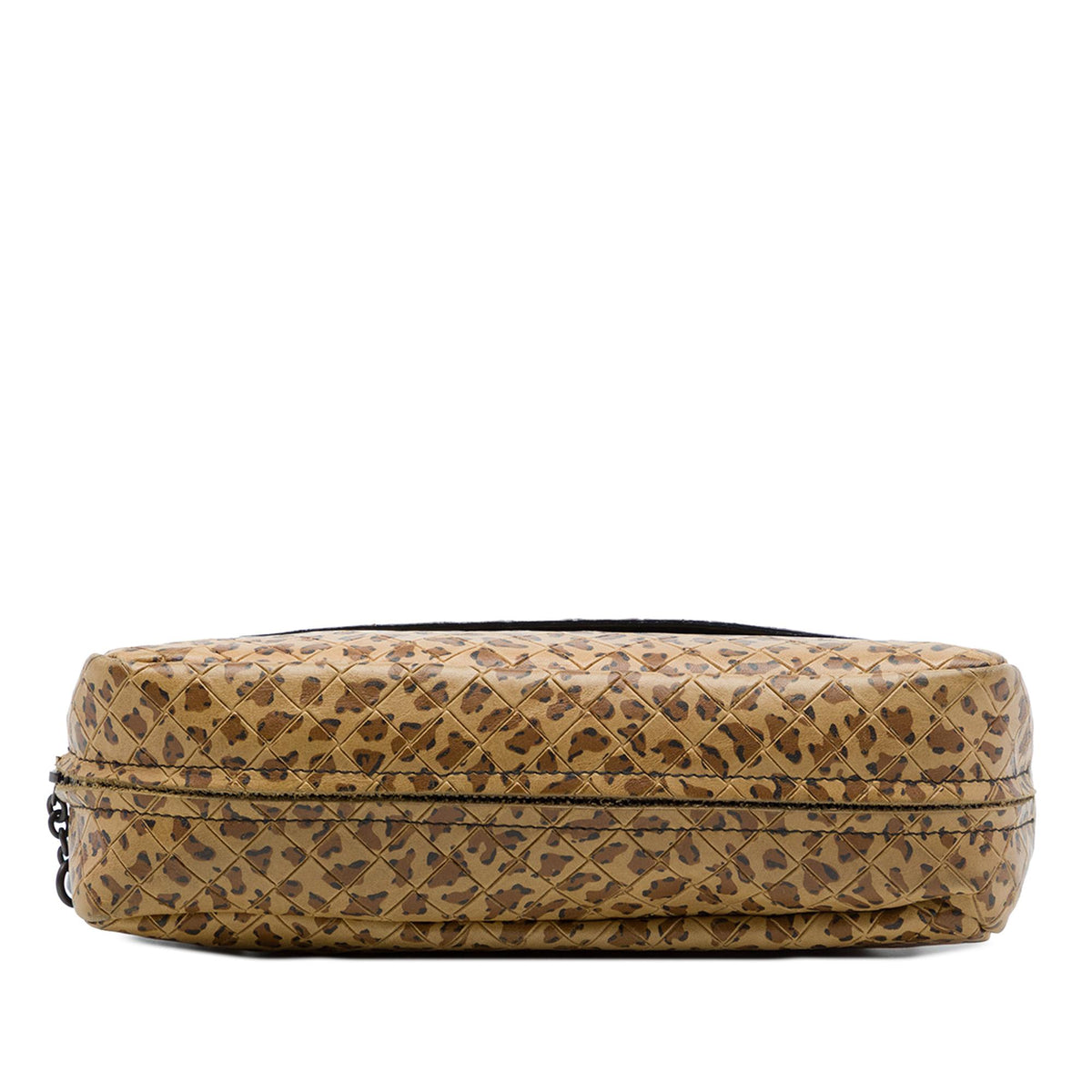 Bottega Veneta Small Calfskin Intrecciomirage Leopard Print Chain Flap Crossbody