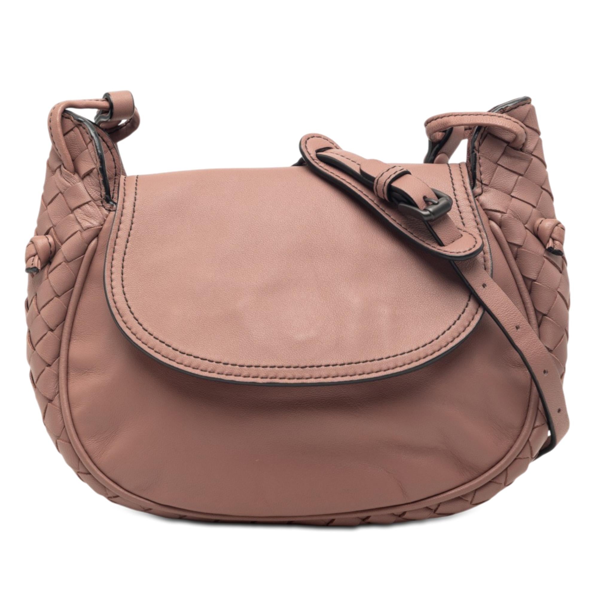Bottega Veneta Small Intrecciato Trimmed Nappa Nodini Flap