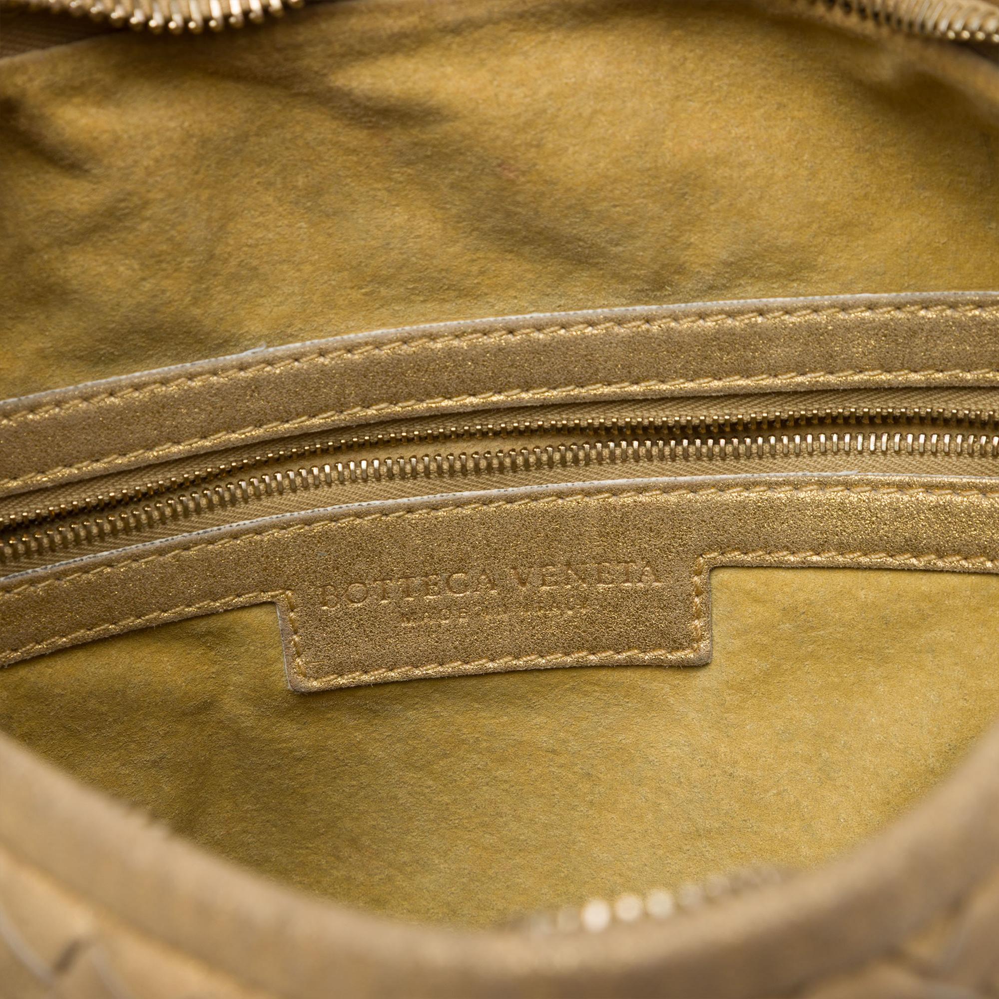 Bottega Veneta Small Metallic Nappa Intrecciato Veneta Hobo