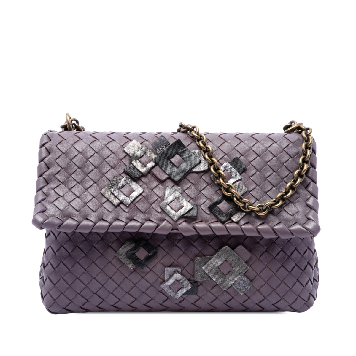 Bottega Veneta Small Nappa Intrecciato Embroidered Olimpia Shoulder Bag