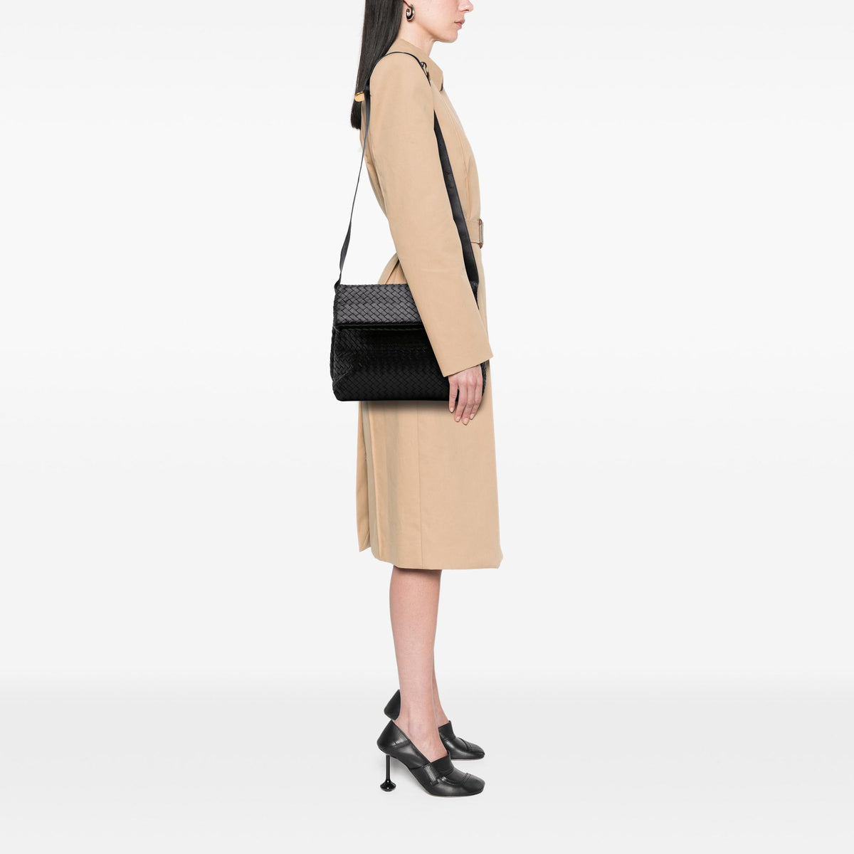 Bottega Veneta Small Nappa Intrecciato Fold Over Flap Crossbody