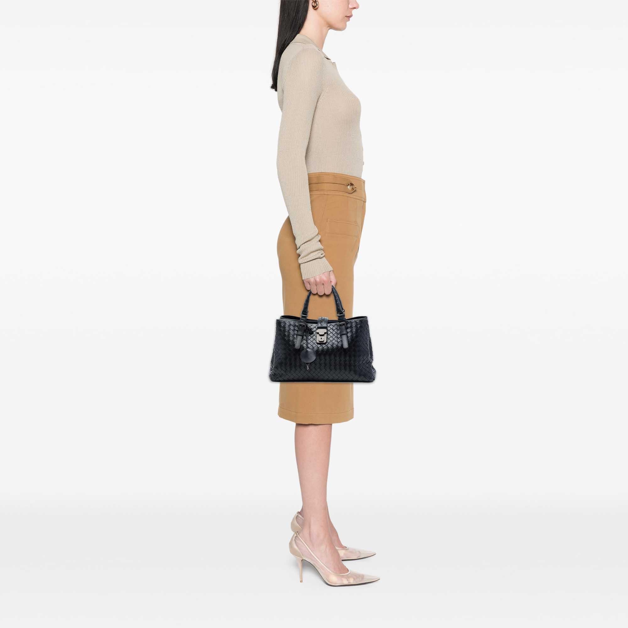 Bottega Veneta Small Nappa Intrecciato Roma Satchel