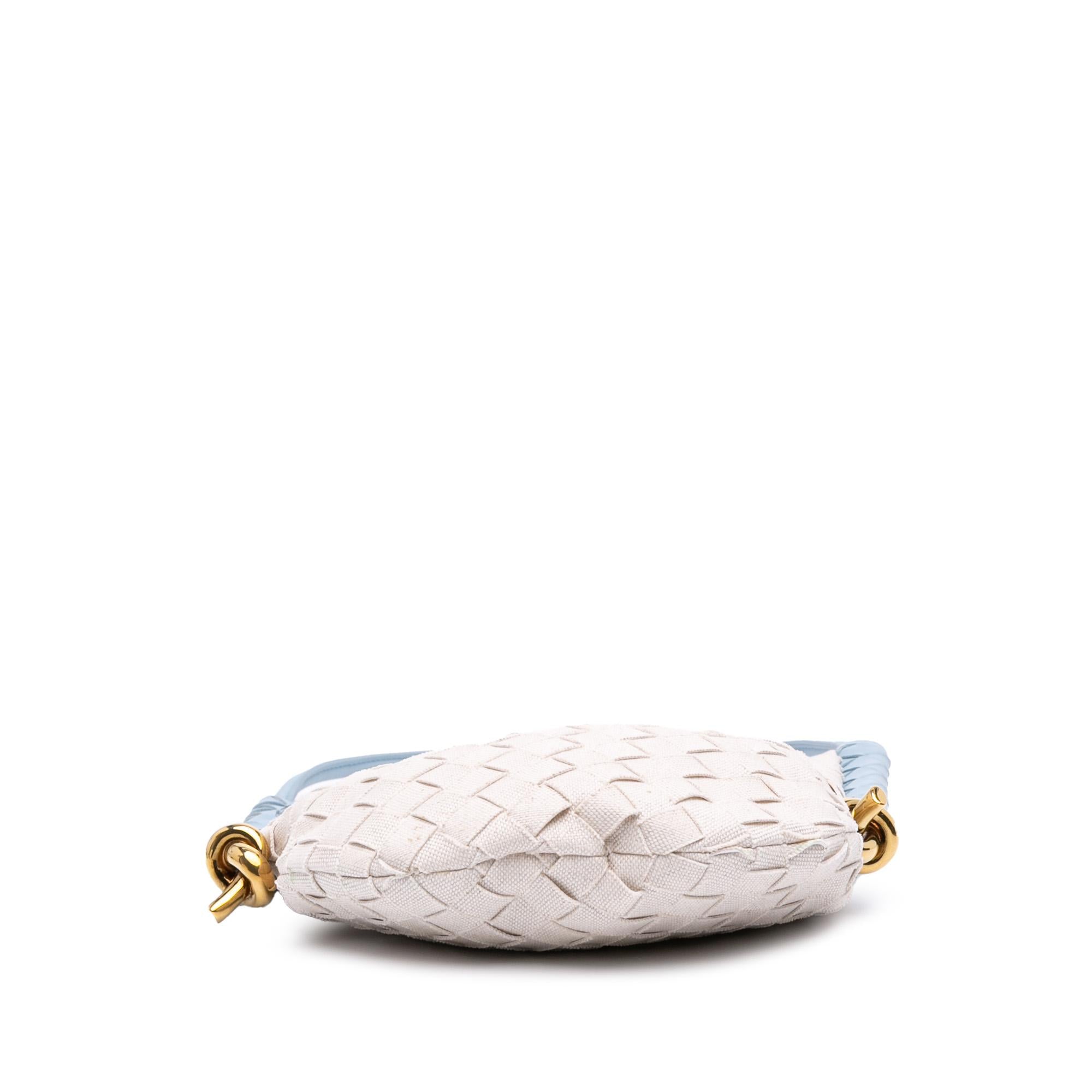 Bottega Veneta Small Nappa and Canvas Intrecciato Solstice Shoulder Bag