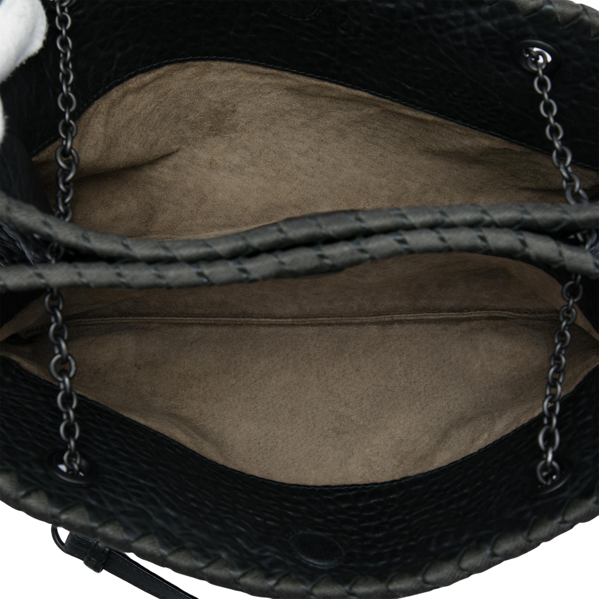 Bottega Veneta Textured Leather Whipstitch Duo Shoulder Bag