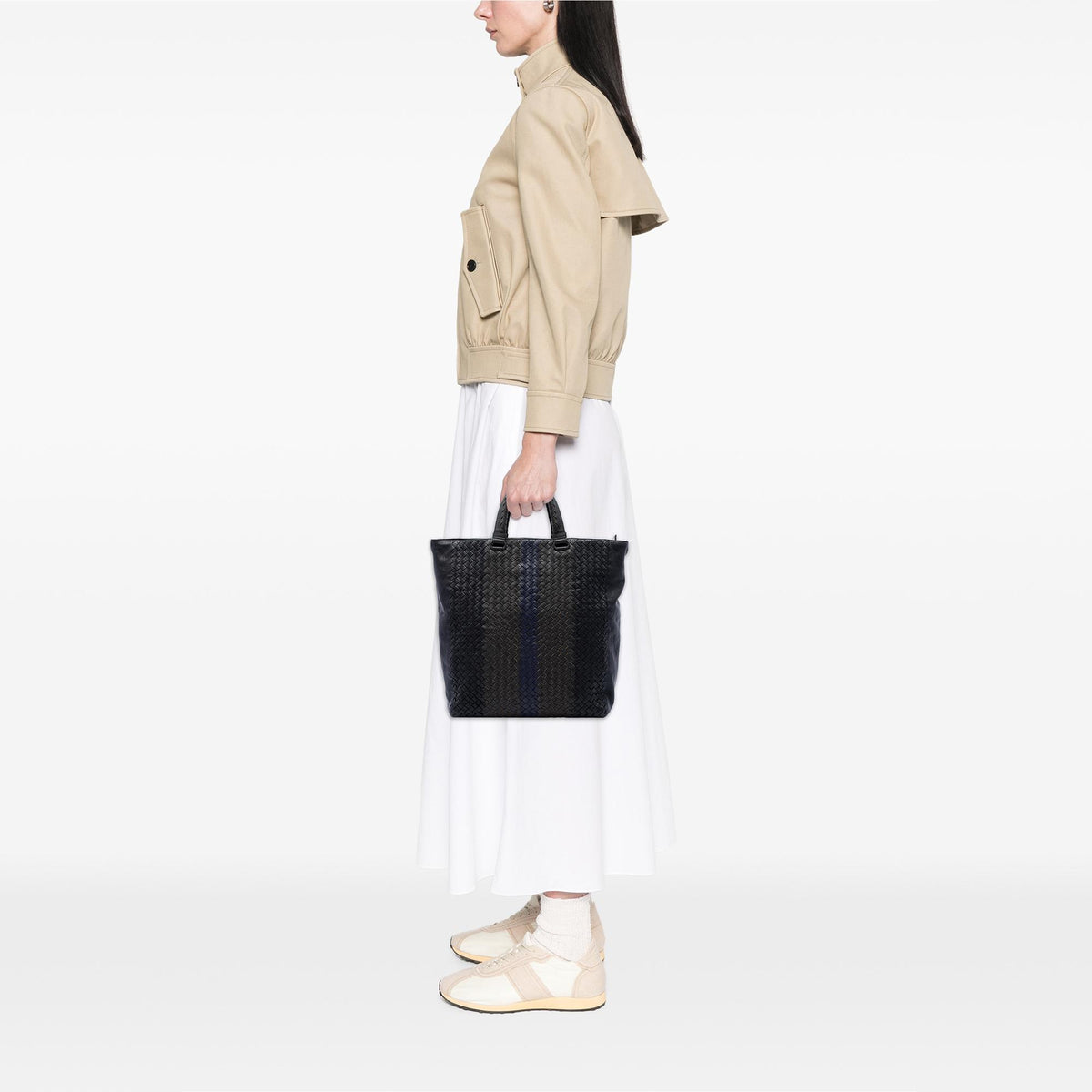 Bottega Veneta Tricolor Nappa Intrecciato Convertible Tote
