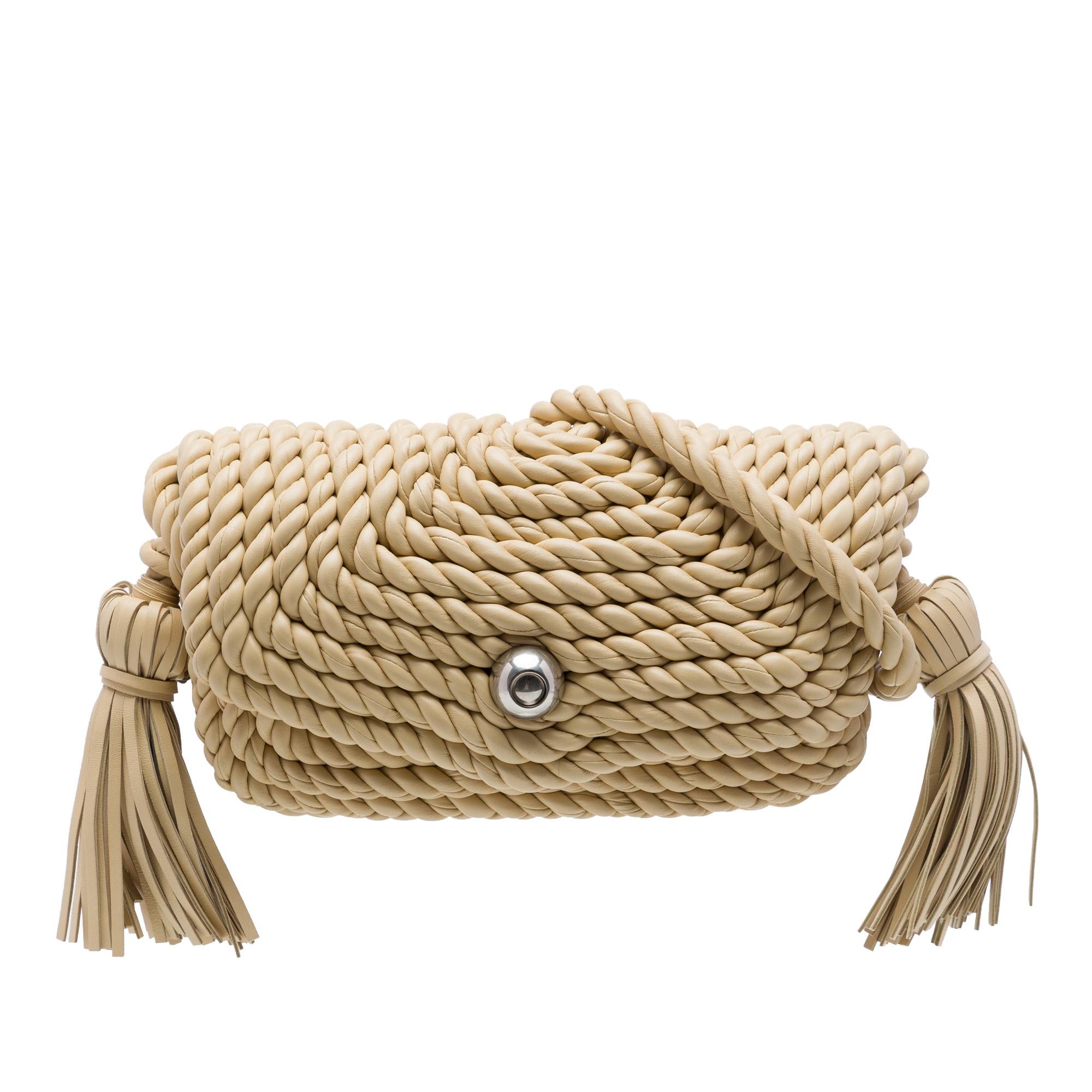 Bottega Veneta Twisted Lambskin Torchon Tasseled Crossbody