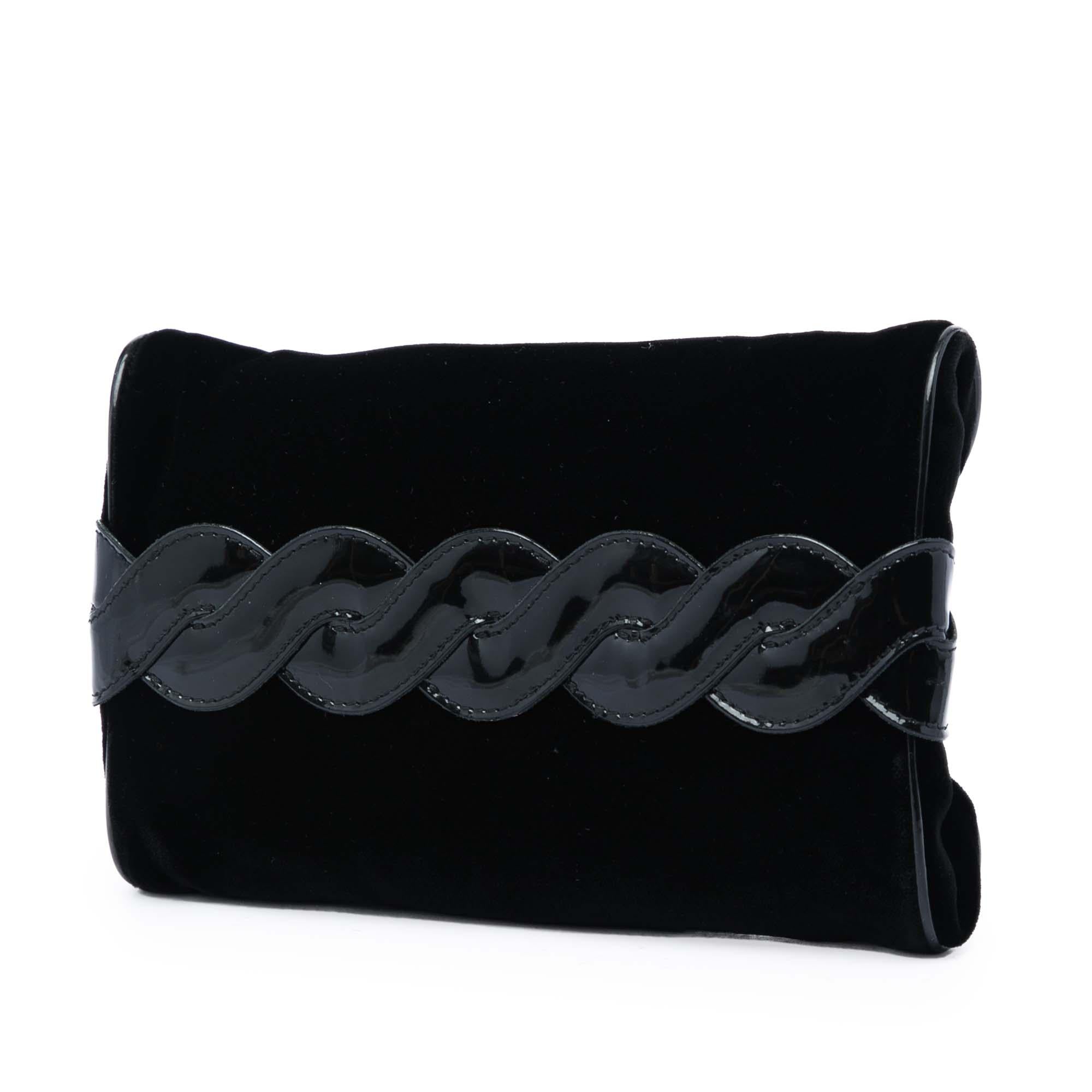 Bottega Veneta Velvet and Patent Clutch