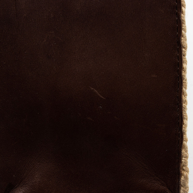 Bottega Veneta Vintage Woven Raffia Leather Zip Tote (SHF-Hp09r7)