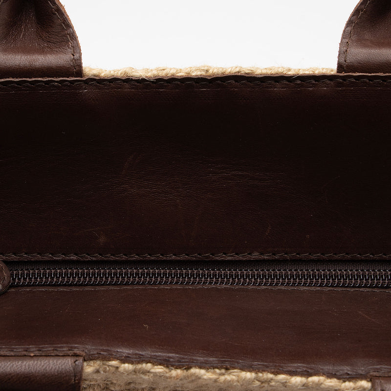 Bottega Veneta Vintage Woven Raffia Leather Zip Tote (SHF-Hp09r7)
