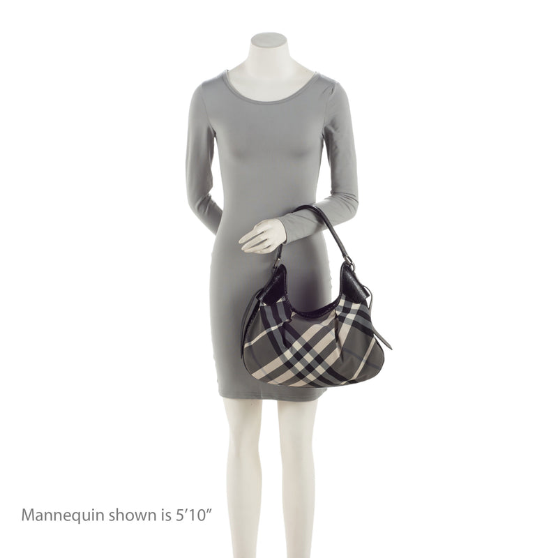 Burberry Beat Check Brooklyn Hobo SHF 3eG8ej LuxeDH