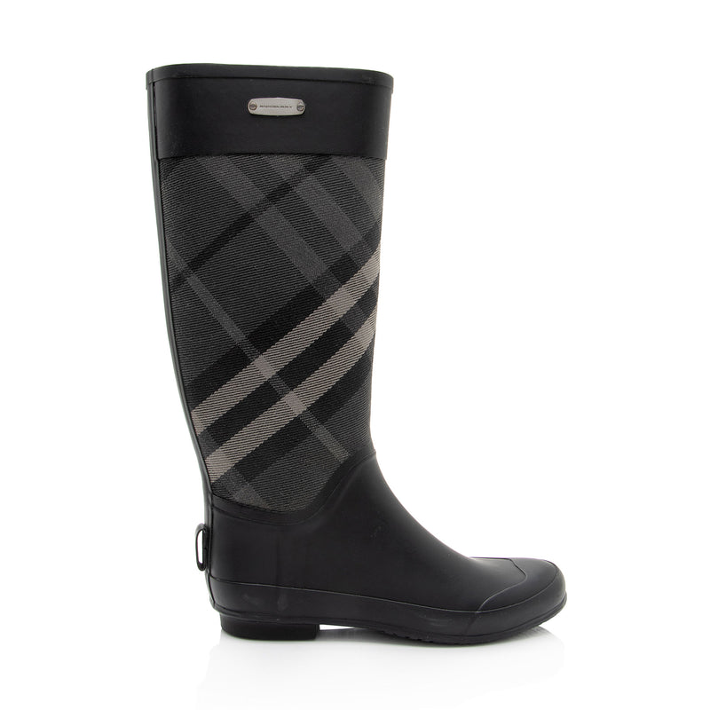 Burberry Beat Check Rain Boots - Size 9 / 39 (SHF-E4a54R)