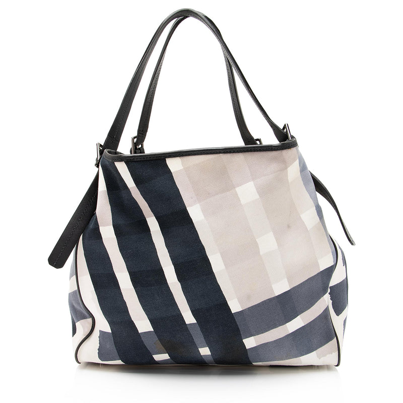 Burberry Brushstroke Mega Check Canvas Large Shopper Tote (SHF-23207)