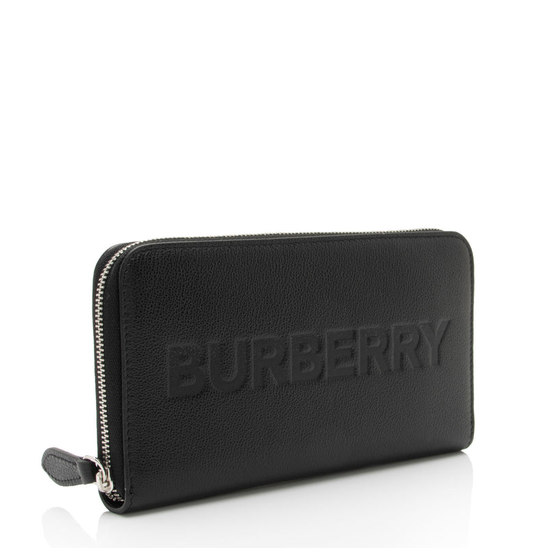 Burberry Embossed Leather Elmore Zip Around Wallet (SHF-pHtHae)