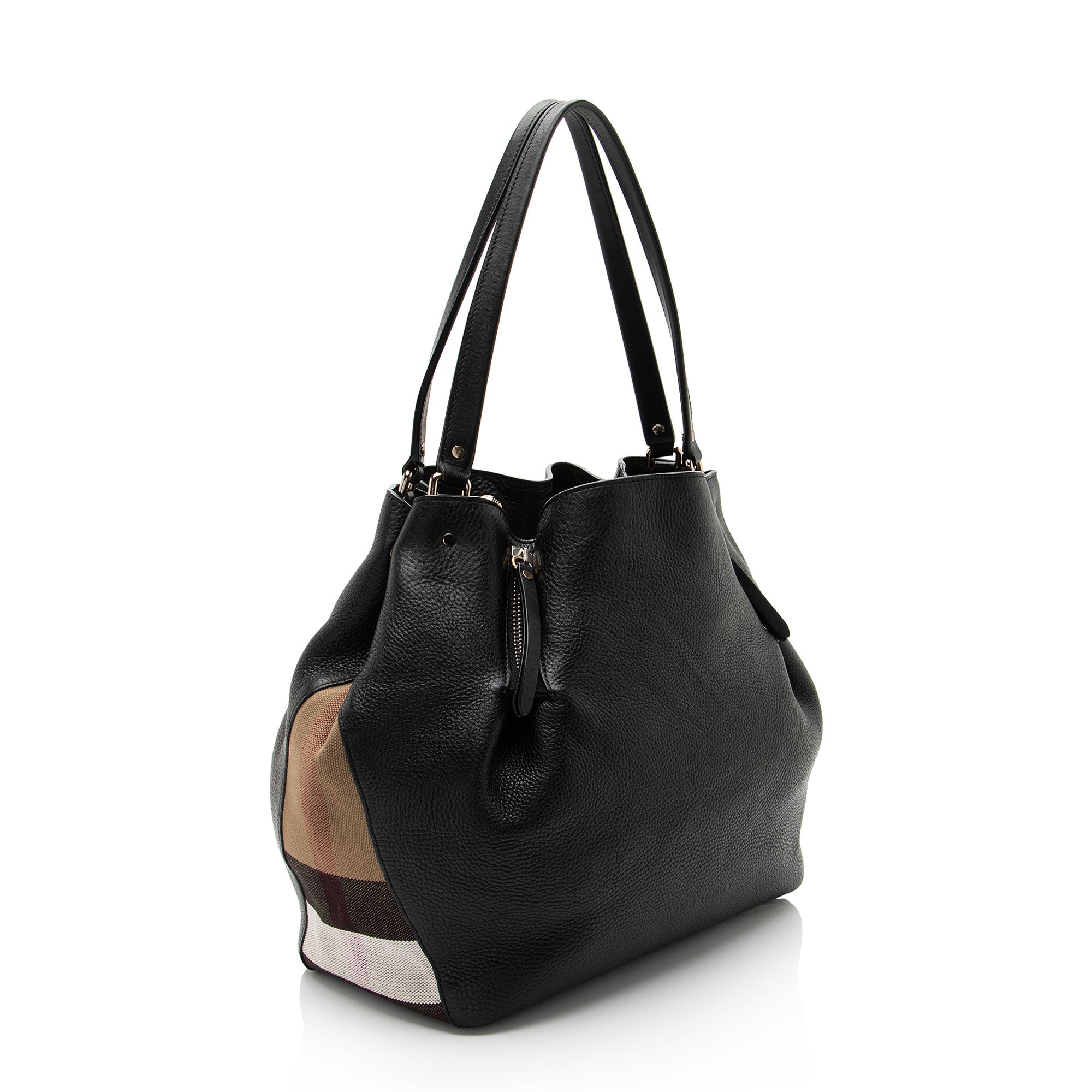 Burberry Calfskin House Check Maidstone Medium Shoulder Bag