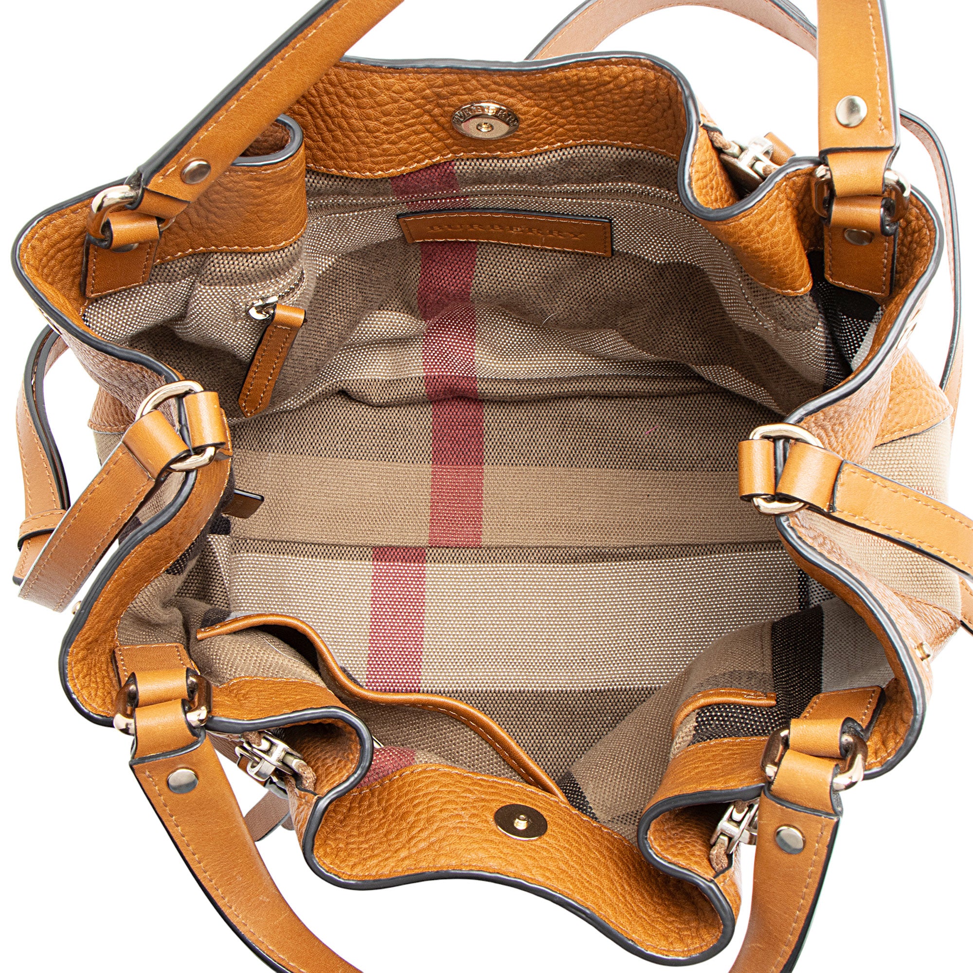 Burberry Calfskin House Check Maidstone Small Shoulder Bag (SHF-GIU47v)