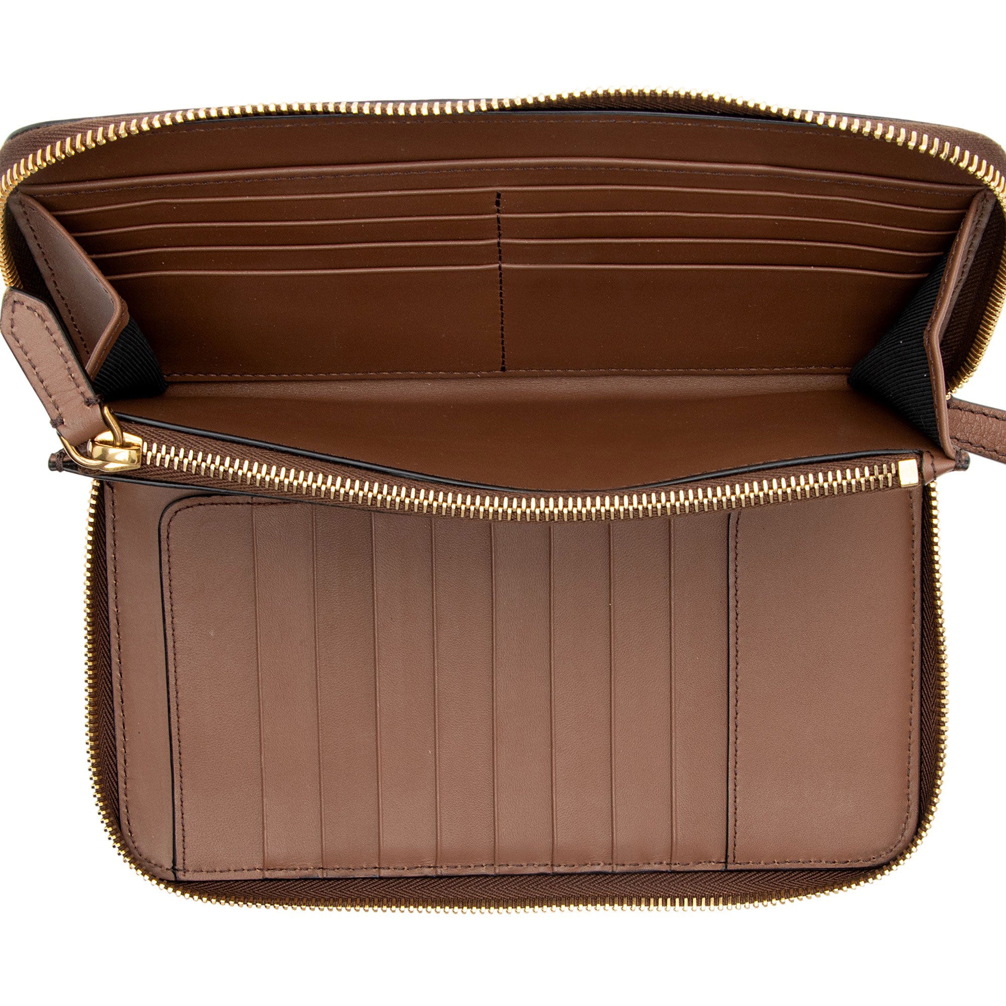 Burberry Calfskin House Check Renfrew Zip Around Wallet