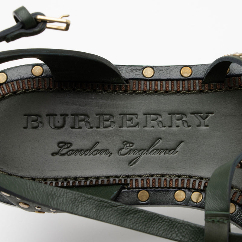 Burberry Calfskin Studded Hansel Sandals - Size 6 / 36 (SHF-HS09xw)