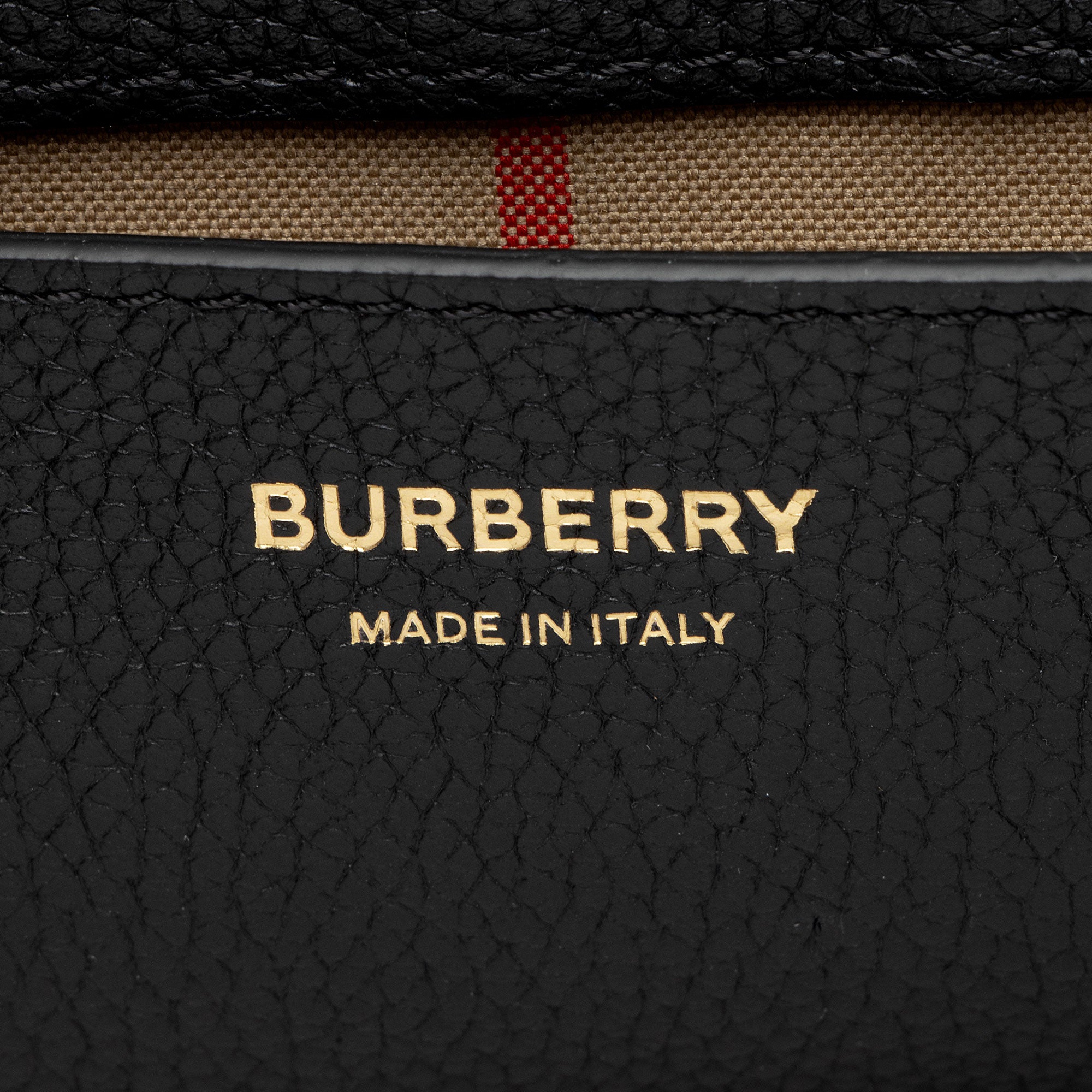 Burberry Calfskin Vintage Check Note Bag