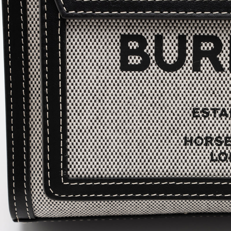 Burberry Canvas Horseferry Mini Pocket Tote SHF P7WK3S LuxeDH