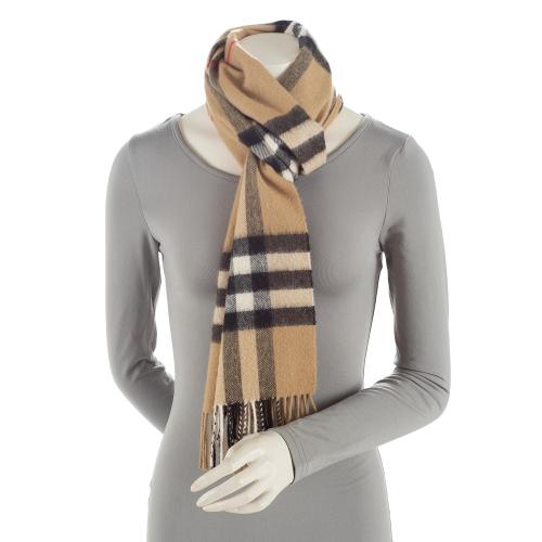 Burberry Cashmere Classic Check Scarf (SHF-oTNvBZ)