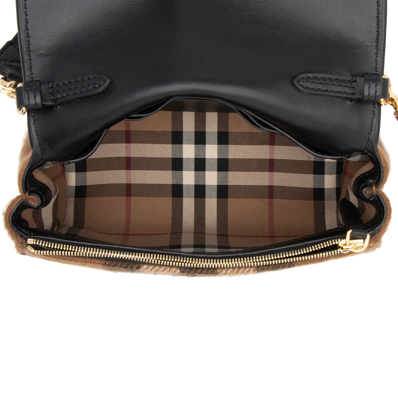 Burberry Cashmere Hackberry Check Note Bag (SHF-mhujpt)