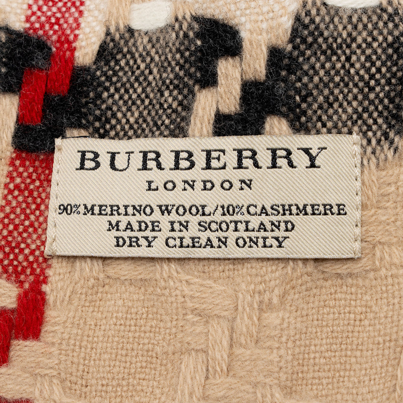 Burberry Cashmere Merino Wool Nova Check Scarf (SHF-Vh1JXo)